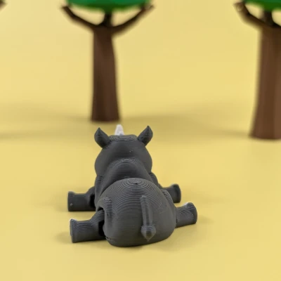 Rhino - Mô hình khớp nối làm móc khóa (Articulated Keychain Figure)