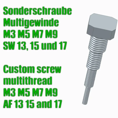 Ốc vít đặc biệt đa ren M3/M5/M7/M9 SW 13, 15 & 17