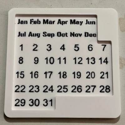 Remix Puzzle-a-day: số/chữ to hơn cho máy in đa màu (Month/Day)