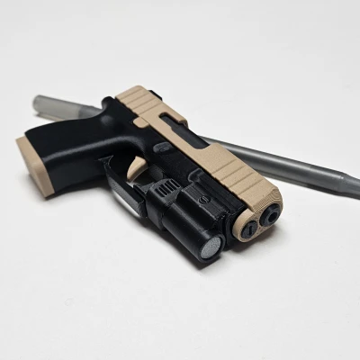 Đèn pin cho Glock Fidget Keychain – Đồ chơi mini kéo slide in 3D