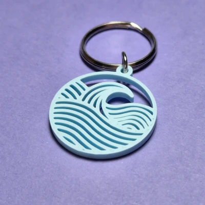 Móc khóa pendant Sóng Biển (Ocean Wave) 30 mm