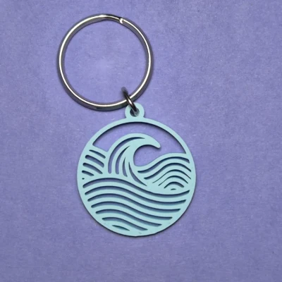 Móc khóa pendant Sóng Biển (Ocean Wave) 30 mm