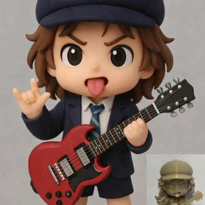 Chibi Angus Young (ACDC) – Tượng 3D Chibi