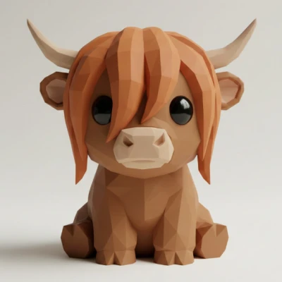 Bò Highland low poly