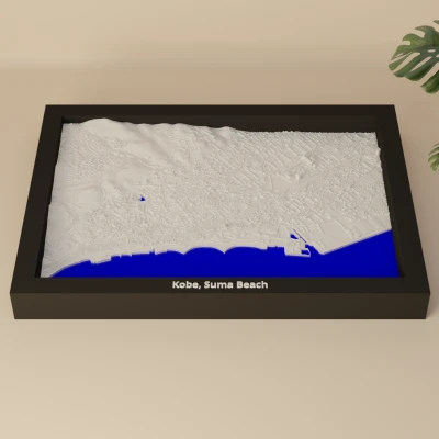 Kobe, Suma Beach, Nhật Bản - Bản thu nhỏ 3D địa hình