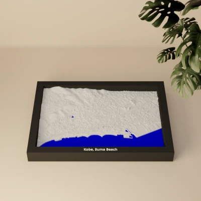 Kobe, Suma Beach, Nhật Bản - Bản thu nhỏ 3D địa hình