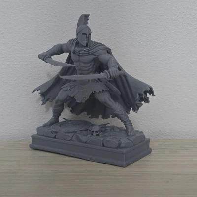 Tượng Chiến Binh Spartan Cầm Hai Thanh Kiếm