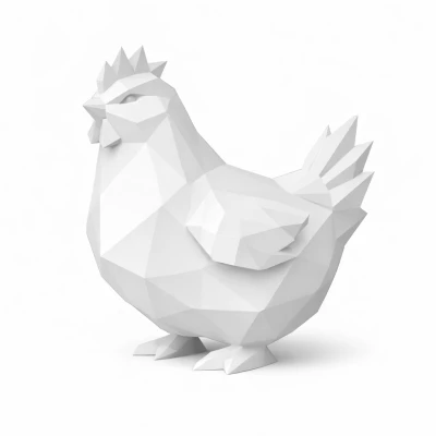 Gà Low Poly Hiện Đại Easter – Mẫu In 3D