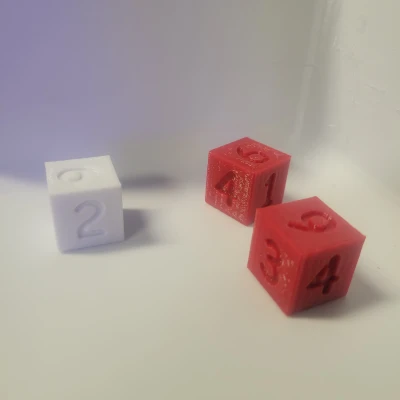 Xúc xắc số dạng khối lập phương 20mm làm trong PrusaSlicer