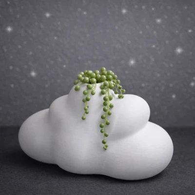 Cloud Vase – Chậu/Bình in 3D tối giản hiện đại hình mây, in nhanh không cần support