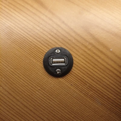 Giá bắt cổng USB gắn bàn (bắt vít, lỗ luồn dây vát mép)