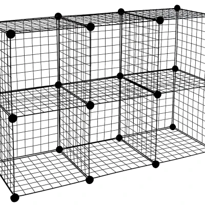 Đầu nối kệ khối lưới (Wire Cube) xếp chồng, liên kết với nhau