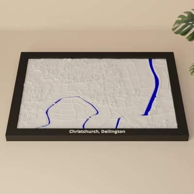 Christchurch, Dallington (New Zealand) - Miniature địa hình in 3D