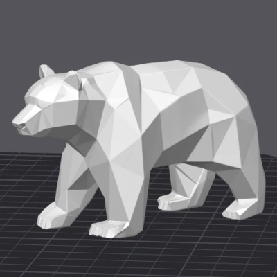 Medvěd – Tượng gấu Low Poly