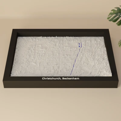 Christchurch, Beckenham, New Zealand - 3D Miniature (mô hình địa hình in 3D)