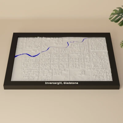 Invercargill, Gladstone (New Zealand) – Mô hình thu nhỏ 3D địa hình