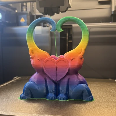 Hai Chú Voi Tạo Hình Trái Tim – Decor Valentine