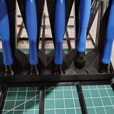 Giá để tua vít chính xác Gridfinity 5x1 (Precision Screwdriver Stand)