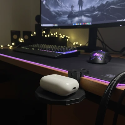 V2 - CyberEdge Desk Holder (Giá đỡ để bàn modular Snap-On, in không cần supports)