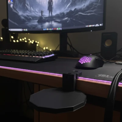 V2 - CyberEdge Desk Holder (Giá đỡ để bàn modular Snap-On, in không cần supports)