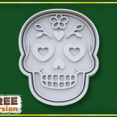 Khuôn cắt bánh Mexican Skull with Heart (Cookie Cutter)