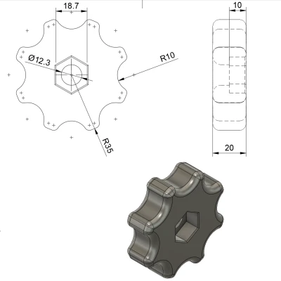 Núm vặn tay M12 (M12 Hand Knob)