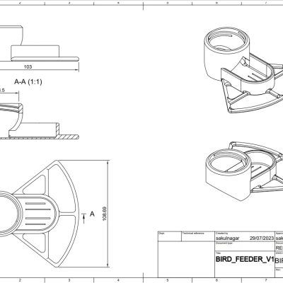 Máng ăn cho chim (Bird Feeder) in 3D