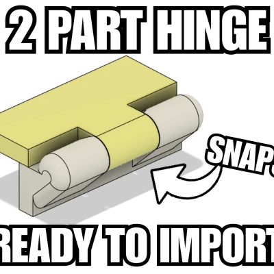 Bản lề module snap-fit cho in 3D (STEP + STL demo)