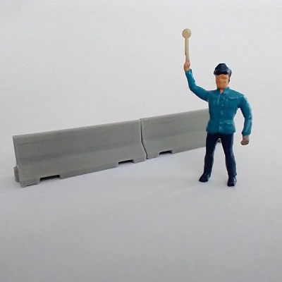 Dải phân cách bê tông Jersey tỉ lệ H0 – Modular cho đường & công trường (Model Railway)