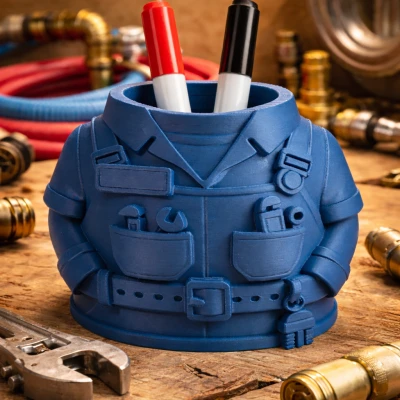 Ống Đựng Bút Đồng Phục Thợ Sửa Ống Nước – Desk Organizer Phong Cách Workwear