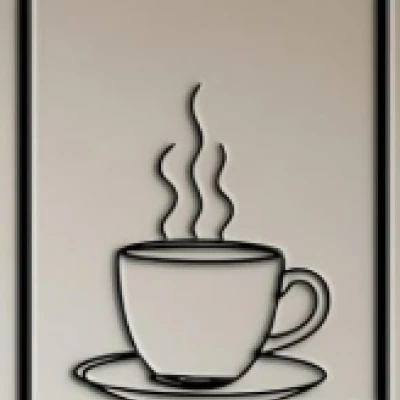 Bộ Tranh Treo Tường Bếp Tối Giản | Cà Phê, Rượu Vang, Dao Nĩa | Line Art | No Supports