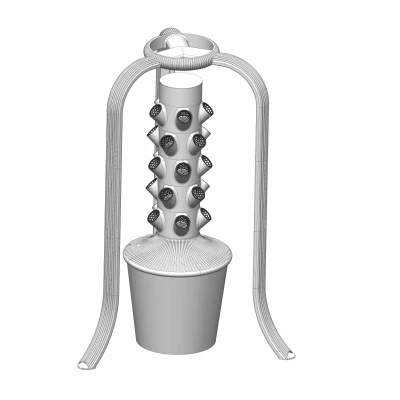 Tháp khí canh / thủy canh kèm đèn trồng (grow light)