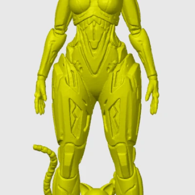 Tượng Cyber Cat-Girl Figurine 32