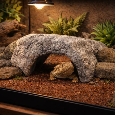 Vòm Đá Ẩn Nấp Cho Bò Sát & Cầu Tắm Nắng (Rock Arch Reptile Hide & Basking Bridge)