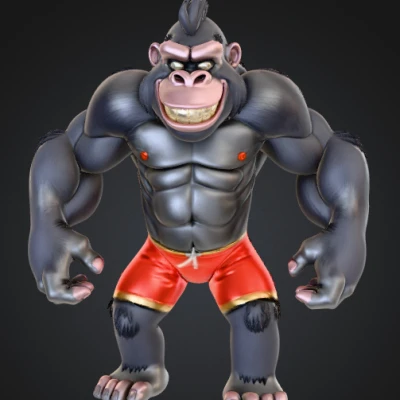 Gorila Aventurero Cartoon – Figura Original (Mô hình 3D Gorilla Cartoon)