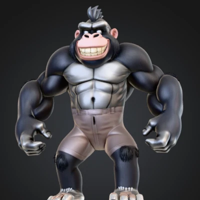 Gorila Aventurero Cartoon – Figura Original (Mô hình 3D Gorilla Cartoon)