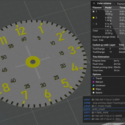 Đồng hồ treo tường học giờ cho bé – Đồng hồ 3D giáo dục giúp bé học xem giờ