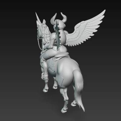 Kỵ Sĩ Valkyrie Thiên Giới Cưỡi Kỳ Lân – Figure Trưng Bày Fantasy