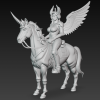 Kỵ Sĩ Valkyrie Thiên Giới Cưỡi Kỳ Lân – Figure Trưng Bày Fantasy - Thumbnail 4