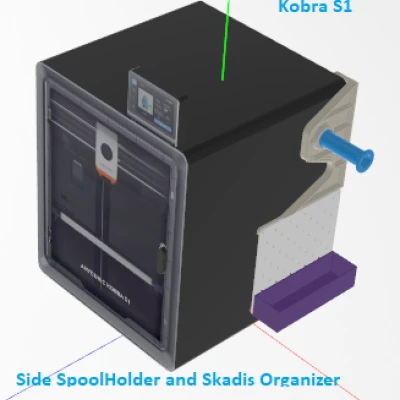 Kobra S1 - Giá Treo Cuộn Filament Bên Hông + Organizer Skadis